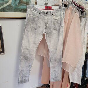 Hugo Boss Slim Jeans in Washed White and Gray
